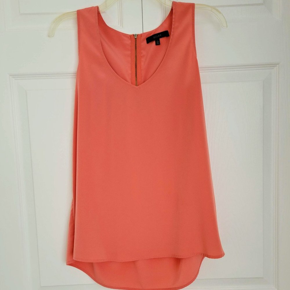 ECLAIR Silky , Slouchy Tank Top, Coral, Sz S